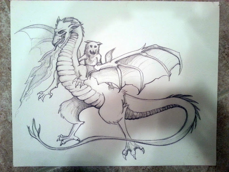 Yeah, its a wolf riding a dragon. deal with it !
