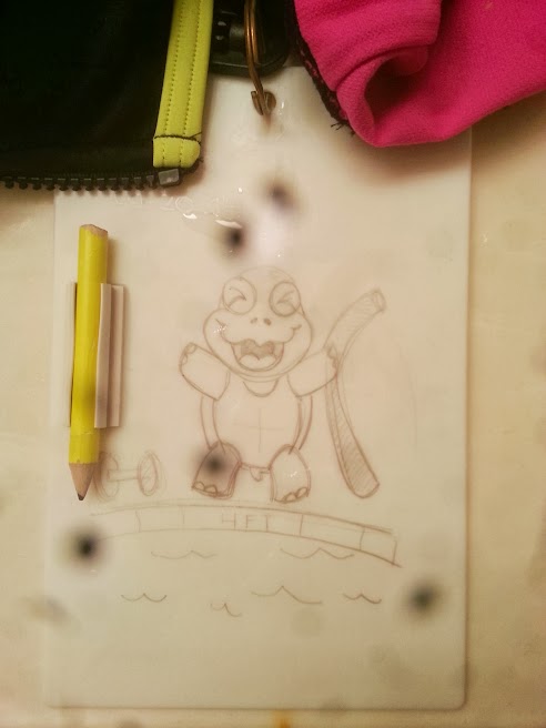 Todays drawing on the special water proof white boards...I could have been drawing in the water all along!?